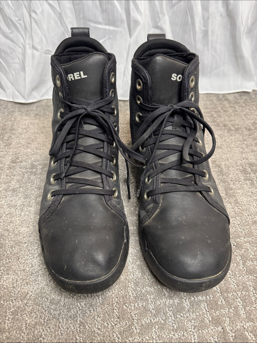 Sorel Men's Paxson 64 Black Lace-Up High-Top Boots